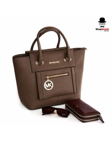 Сумка жіноча Michael Kors 98002, екошкіра, кава