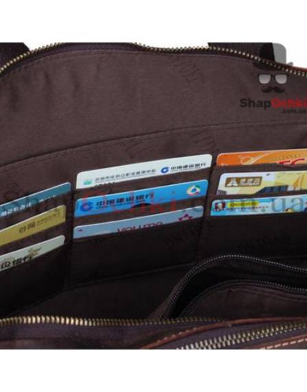 Портфель чоловічий Tiding Bag 7167R, шкіра, темно-коричневий