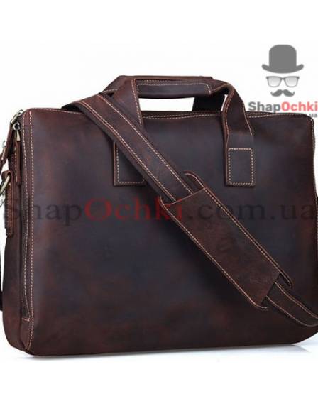 Портфель чоловічий Tiding Bag 7167R, шкіра, темно-коричневий