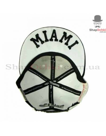 Кепка реперка Miami Heat, RN 11493, бело-чёрная