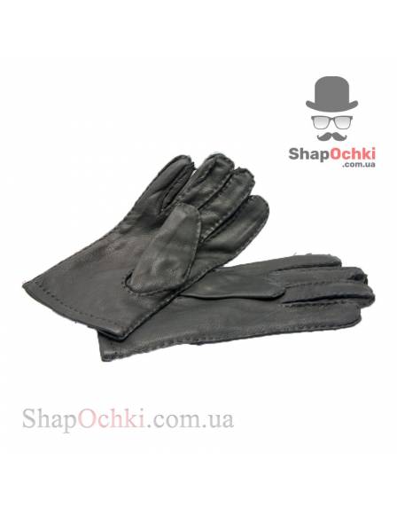 Перчатки шкіряні чоловічі 22184 Warmen,чорні,зовнішній шов