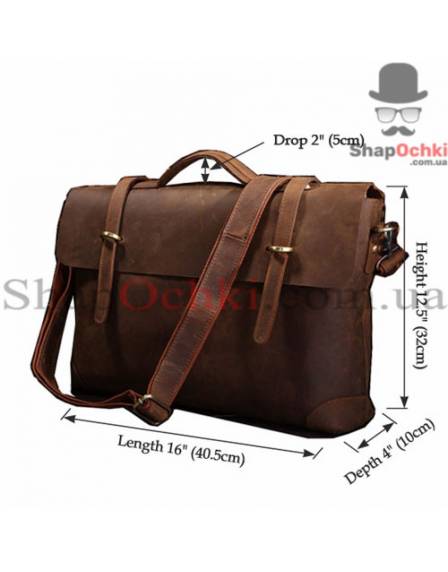 Портфель чоловічий Tiding Bag 7082R, шкіра, темно-коричневий