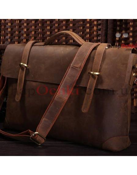 Портфель чоловічий Tiding Bag 7082R, шкіра, темно-коричневий