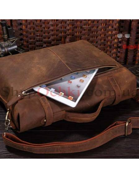 Портфель чоловічий Tiding Bag 7082R, шкіра, темно-коричневий