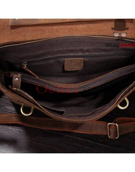 Портфель чоловічий Tiding Bag 7082R, шкіра, темно-коричневий