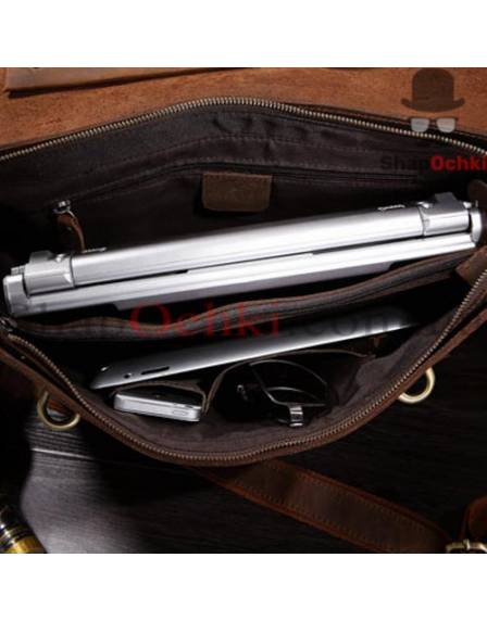 Портфель чоловічий Tiding Bag 7082R, шкіра, темно-коричневий