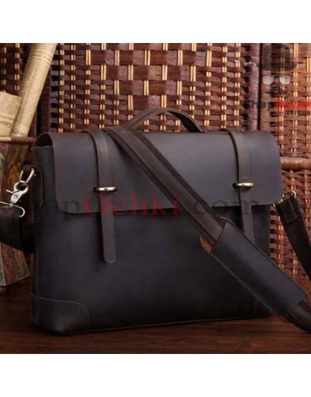Портфель чоловічий Tiding Bag 7082R-1, шкіра, темно-коричневий