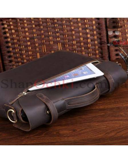 Портфель чоловічий Tiding Bag 7082R-1, шкіра, темно-коричневий