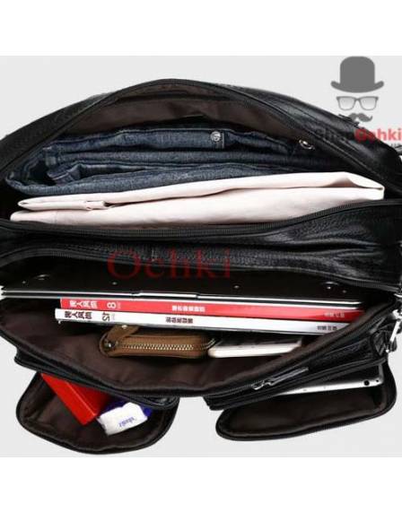 Сумка рюкзак чоловіча Tiding Bag M2217A, шкіра, чорна