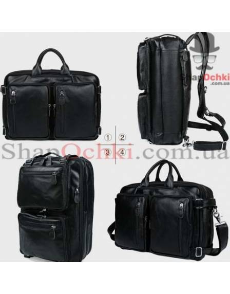 Сумка рюкзак чоловіча Tiding Bag M2217A, шкіра, чорна