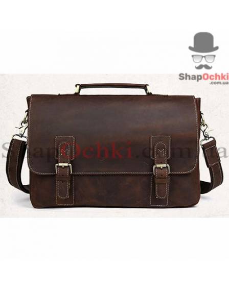 Портфель мужской Tiding Bag t8069DB, кожа, темно-коричневый