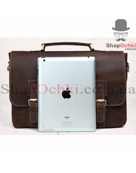 Портфель мужской Tiding Bag t8069DB, кожа, темно-коричневый