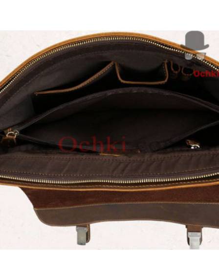 Портфель мужской Tiding Bag t8069DB, кожа, темно-коричневый