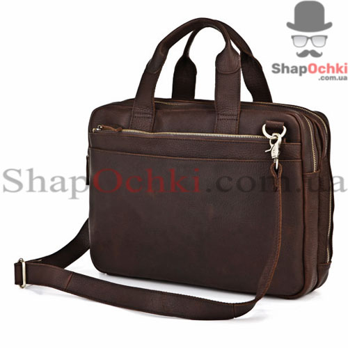 Сумка мужская Tiding Bag 7092R,  кожа,  темно-коричневая