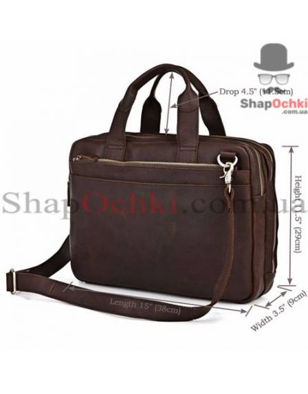 Сумка чоловіча Tiding Bag 7092R, шкіра, темно-коричнева