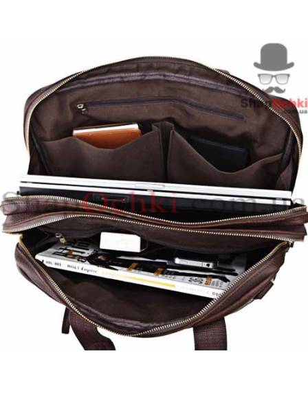 Сумка чоловіча Tiding Bag 7092R, шкіра, темно-коричнева