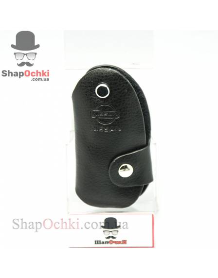 Автоключница Nissan, кожа, чёрная
