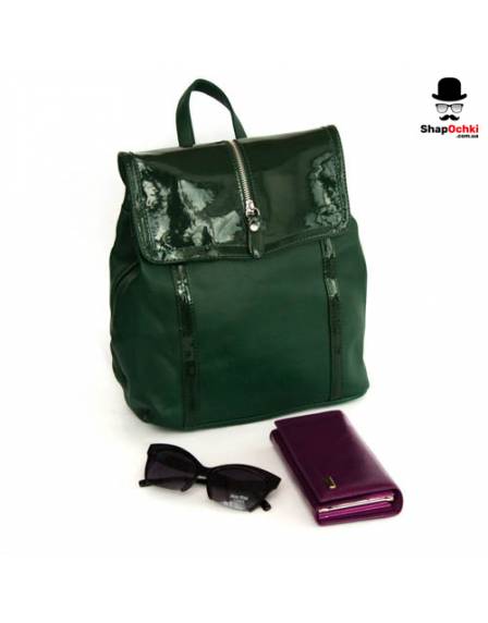 Рюкзак жіночий SF-570, зелений, екошкіра, лак