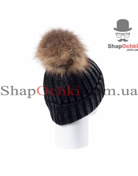 Шапка жіноча UGG, Джуді, стрази, колір чорний + чорний