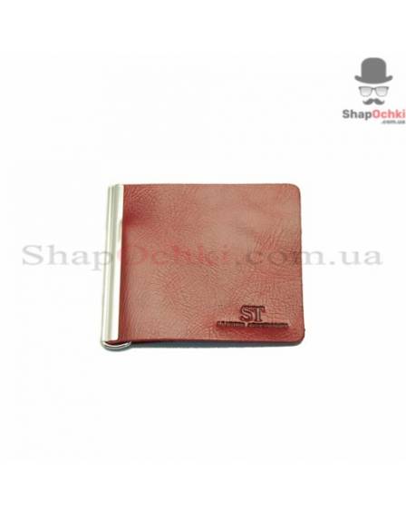 Зажим для денег ST lеather, кожа, темно-красный