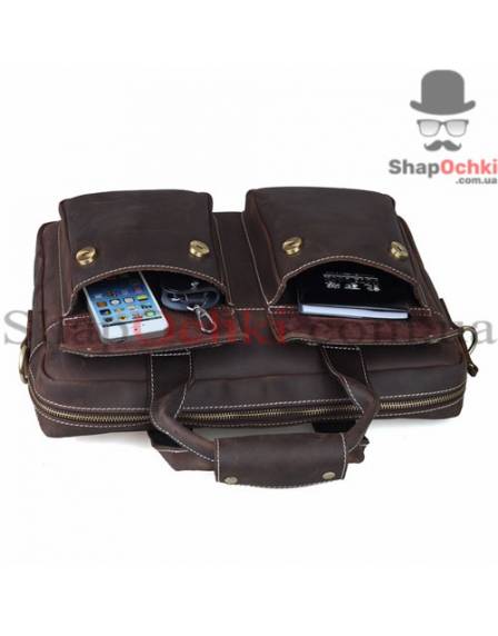 Портфель чоловічий Tiding Bag t1123, шкіра, темно-коричневий