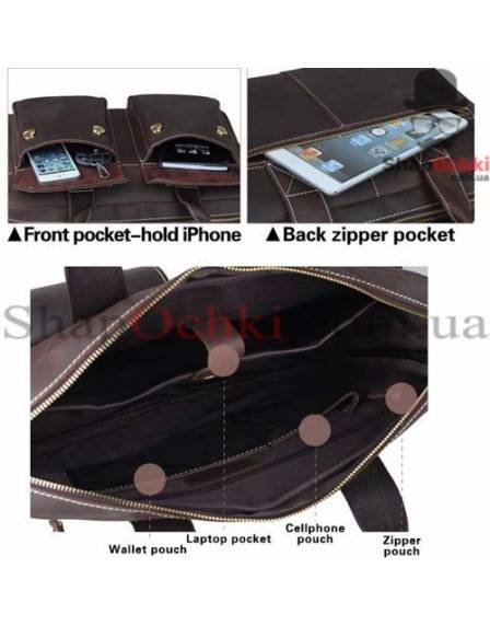 Портфель чоловічий Tiding Bag t1123, шкіра, темно-коричневий