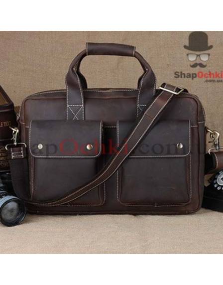 Портфель чоловічий Tiding Bag t1123, шкіра, темно-коричневий