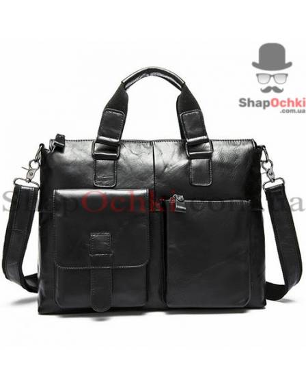 Сумка чоловіча Tiding Bag 7264A, шкіра, колір чорний