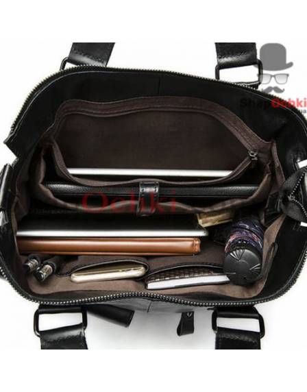 Сумка чоловіча Tiding Bag 7264A, шкіра, колір чорний