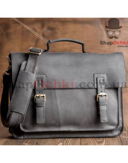 Портфель чоловічий Tiding Bag G8870A, шкіра, чорний