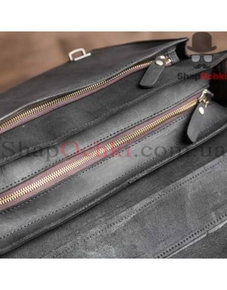 Портфель чоловічий Tiding Bag G8870A, шкіра, чорний