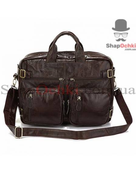 Сумка рюкзак чоловіча Jasper&Maine 7061C, шкіра, темно-кофейна