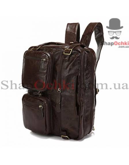 Сумка рюкзак чоловіча Jasper&Maine 7061C, шкіра, темно-кофейна