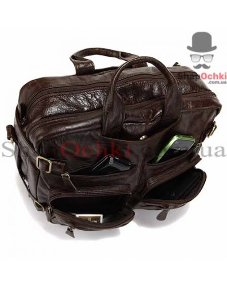 Сумка рюкзак чоловіча Jasper&Maine 7061C, шкіра, темно-кофейна