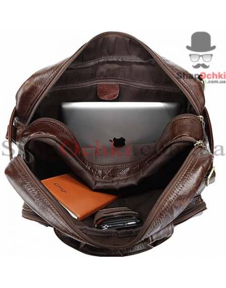 Сумка рюкзак чоловіча Jasper&Maine 7061C, шкіра, темно-кофейна