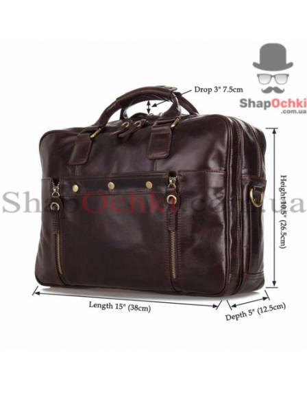 Сумка мужская Tiding Bag 7201C, кожа, кофейная