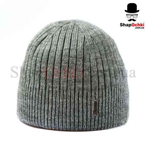Шапка мужская 3*1 с подкладом 5022, серая, резинка