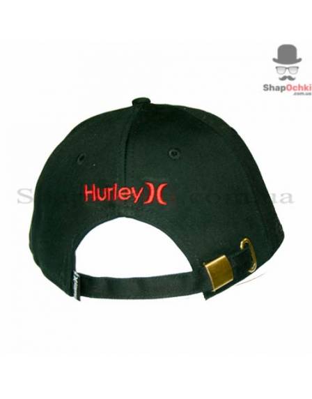 Бейсболка чоловіча Flexfit, Hurley, чорна, червоний логотип