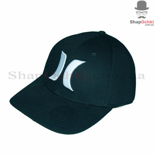 Бейсболка чоловіча Flexfit,  Hurley,  чорна,  білий логотип