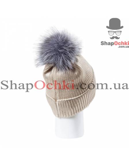 Шапка жіноча UGG, Ріана, світло-бежевий+світле золото