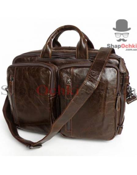 Сумка рюкзак чоловіча Jasper&Maine 7014Q-1, шкіра, коричнева