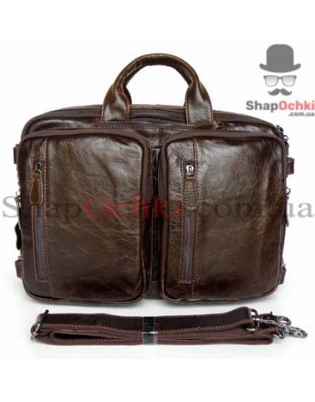 Сумка рюкзак чоловіча Jasper&Maine 7014Q-1, шкіра, коричнева