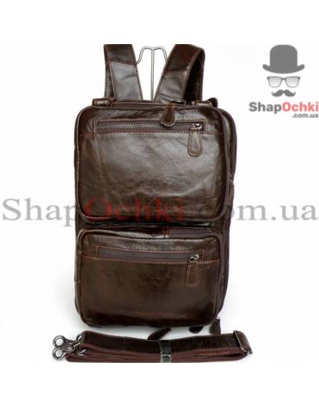 Сумка рюкзак чоловіча Jasper&Maine 7014Q-1, шкіра, коричнева