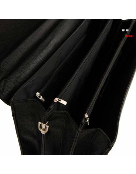 Портфель чоловічий Cantlor W411-01, екошкіра, чорний