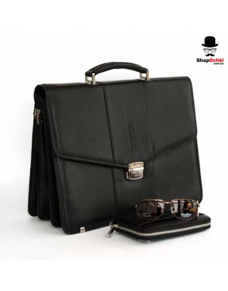 Портфель чоловічий Cantlor W411-01, екошкіра, чорний