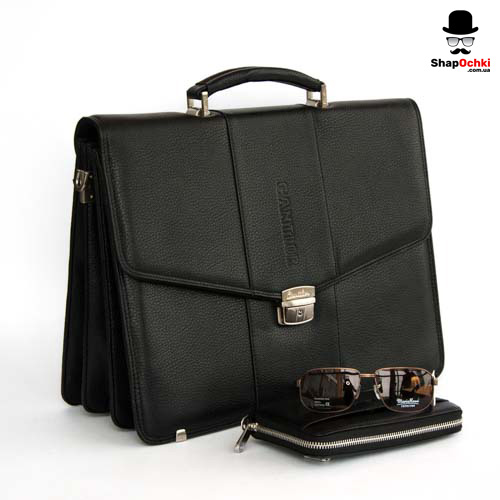 Портфель чоловічий Cantlor W411-01,  екошкіра,  чорний