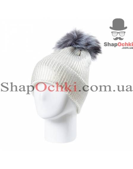 Шапка жіноча Ріана, колір  білий+срібло