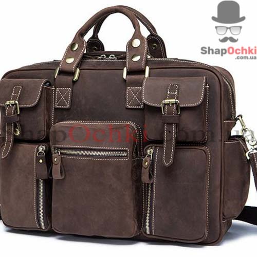 Сумка мужская Tiding Bag 7028В,  кожа,  коричневая