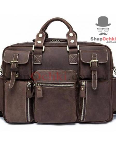 Сумка мужская Tiding Bag 7028В, кожа, коричневая