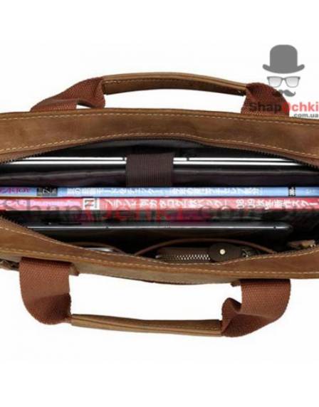 Портфель чоловічий Tiding Bag t1080C, шкіра, світло-коричневий